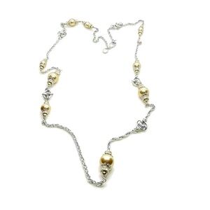 Loft Long Gold Tone Beaded Necklace